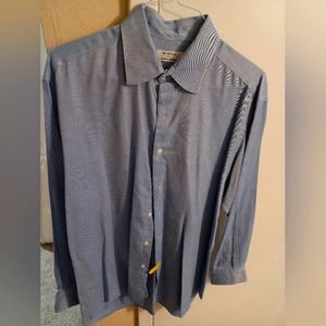 Sharp Ike Behar Luxury Dress Shirt With French Collar 100% Cotton